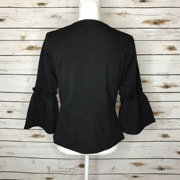 🌴NWT ASDS 3/4 Bell Sleeve Soft Black Jacket Sz M - Picture 2 of 8